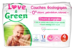 Love &amp; Green Couches Hypoallergéniques 46 Couches Taille 4 (7-14 kg)