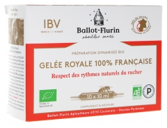 Ballot-Flurin Préparation Dynamisée Bio Gelée Royale 100% Française 10 Ampoules