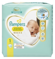 Pampers Premium Protection 22 Couches Taille 1 (2-5 kg)
