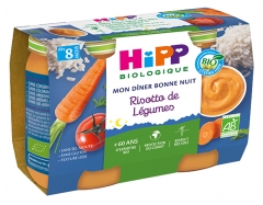 HiPP Mon Dîner Bonne Nuit Risotto de Légumes dès 8 Mois Bio 2 Pots