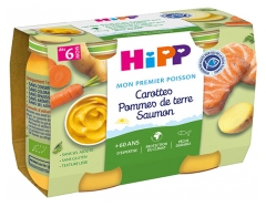 HiPP Möhren Kartoffeln Kartoffeln Lachs aus 6 Monaten 2 Töpfe