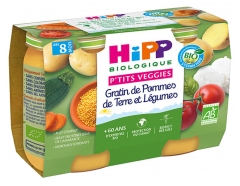HiPP P'tits Veggies Gratin de Pommes de Terre et Légumes dès 8 Mois Bio 2 Pots