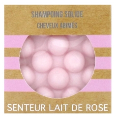 Shampoing Solide Cheveux Abîmés Senteur Lait de Rose 55 g