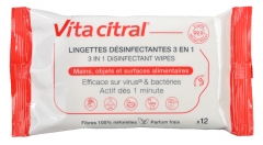 Vita Citral 3 in 1 Disinfectant Wipes 12 Wipes