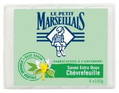 Le Petit Marseillais Savon Extra Doux Chèvrefeuille Lot de 4 x 100 g