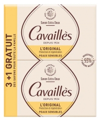 Rogé Cavaillès Extra-Milde Seife das Original Packung von 3 x 250 g + 1 Geschenkt
