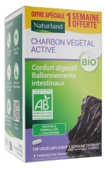 Naturland Charbon Végétal Activé Bio 120 Végécaps dont 14 Végécaps Offertes