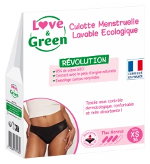 Love &amp; Green Culotte Menstruelle Lavable Noire Flux Normal