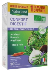 Naturland Confort Digestif Bio 30 Ampoules Buvables de 10 dont 7 Ampoules Offertes