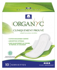 Organyc 10 Toallas Higi&eacute;nicas de Flujo Abundante