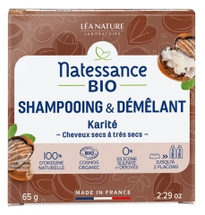 Natessance Shampoing &amp; Démêlant Solide Karité Bio 65 g
