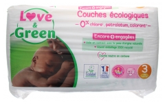 Love &amp; Green Couches Hypoallergéniques 52 Couches Taille 3 (4-9 kg)