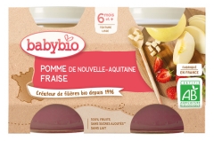 Babybio Strawberry Apple 6 Miesięcy i Więcej Organic 2 x 130 g Słoiki