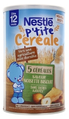 P'tite Céréale Dès 12 Mois 5 Céréales Saveur Noisette Biscuit 415 g