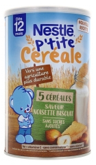 Nestlé P'tite Céréale Dès 12 Mois 5 Céréales Saveur Noisette Biscuit 415 g