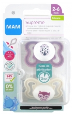 MAM Supreme 2 Soothers Silicon 2-6 Months