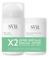 SVR Spirial Déodorant Anti-Transpirant 48H Roll-On 50 ml + Recharge Roll-On 50 ml