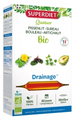 Superdiet Quatuor Pissenlit Drainage Bio 20 Ampoules