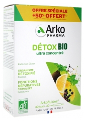 Arkofluides Détox Bio 20 Ampoules + 10 Ampoules Offertes
