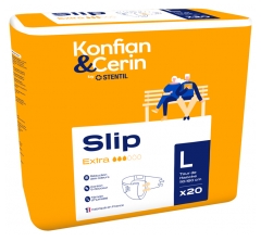 Stentil Konfian &amp; Cerin Slip Extra 20 Changes Complets pour Adultes Taille L
