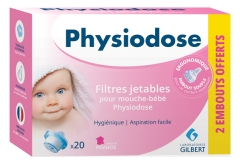 Gilbert Physiodose 20 Einwegfilter Für Baby-Nasenreiniger + 2 Geschenkte Spitzen