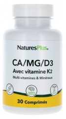 Natures Plus Ca/Mg/D3 Avec Vitamine K2 30 Comprimés