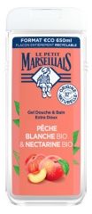 Le Petit Marseillais Gel Douche &amp; Bain Extra Doux Pêche Blanche et Nectarine Bio 650 ml