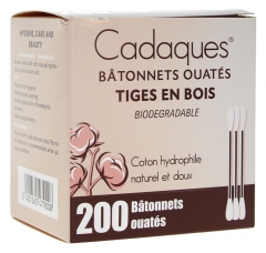 Cadaques 200 Baumwollstäbchen Holzstäbchen