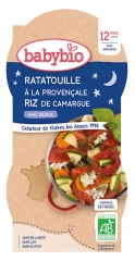 Babybio Gute Nacht Ratatouille à la Provençale &amp; Reis 12 Monate und + Bio 2 Schalen à 200 g