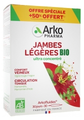 Arkofluides Jambes Légères Bio 20 Ampoules + 10 Ampoules Offertes