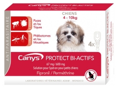 Canys Protect Bi-Actifs Solution pour Spot-on Chiens 4-10 kg 4 Pipettes