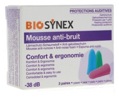 Biosynex Chr&aacute;nič sluchu z pěny 3 p&aacute;ry