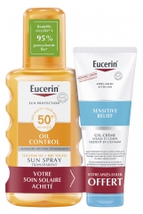 Eucerin Sun Protection Oil Control Sun Spray Transparente FPS50+ 200 ml + Sensitive Relief After Sun Gel-Crema 50 ml Gratis