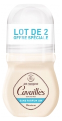 Rogé Cavaillès Absorb+ 48H Déodorant Sans Parfum Roll-On Lot de 2 x 50 ml