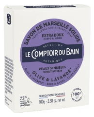 Le Comptoir du Bain Savon de Marseille Solide Extra Doux Olive et Lavande 100 g