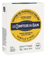 Le Comptoir du Bain Traditional Solid French Soap Extra Gentle Vanilla and Honey 100g