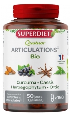 Superdiet Quatuor Curcuma Articulations Bio 150 Gélules