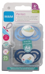 MAM Sucette Perfect silicone, 16 mois+, baleine/éléphant lot de 2