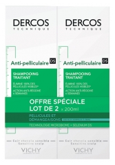 Vichy Dercos Shampoing Traitant Anti-Pelliculaire Cheveux Normaux à Gras Lot de 2 x 200 ml