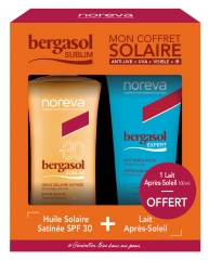 Noreva Bergasol Sublim Huile Solaire Satinée SPF30 150 ml + After-Sun-Milch Für Gesicht und Körper 100 ml Geschenkt