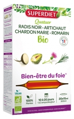 Superdiet Quatuor Bien-Être du Foie Bio 20 Ampoules