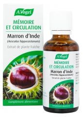 A.Vogel Mémoire et Circulation Marron d'Inde Extrait de Plante Fraîche 50 ml