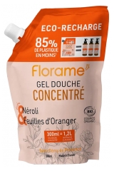 Florame Gel Douche Concentré Néroli et Feuilles d'Oranger Éco-Recharge Bio 300 ml