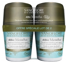 Sanoflore 48H Mentha Dezodorant Przeciwzapachowy Organic Opakowanie 2 x 50 ml
