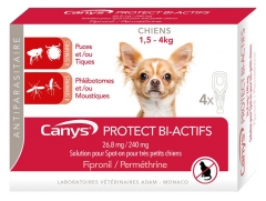 Canys Protect Bi-Actifs Solution pour Spot-on Chiens 1,5-4 kg 4 Pipettes