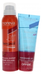 Noreva Bergasol Expert Brume Solaire SPF50+ 150 ml + Noreva Xerodiane AP+ Surgras Liquide Doux 100 ml Offert