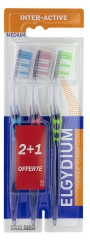 Elgydium Inter-Active Medium Toothbrush 2 + 1 Free