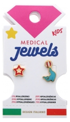 Medical Jewels Hipoalergiczne Kolczyki z Gwiazdą i Pieczęcią dla Dzieci