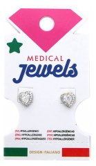 Medical Jewels Boucles d'Oreilles Hypoallergéniques Coeur Blanc