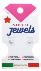 Medical Jewels Hypoallergenic Earrings Crystal Zircon 4 mm